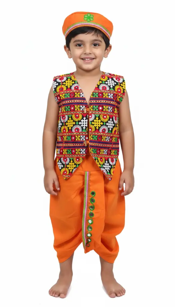 Boys Embroidered Dhoti & Kedia Set